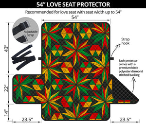 Abstract Geometric Reggae Pattern Print Loveseat Protector