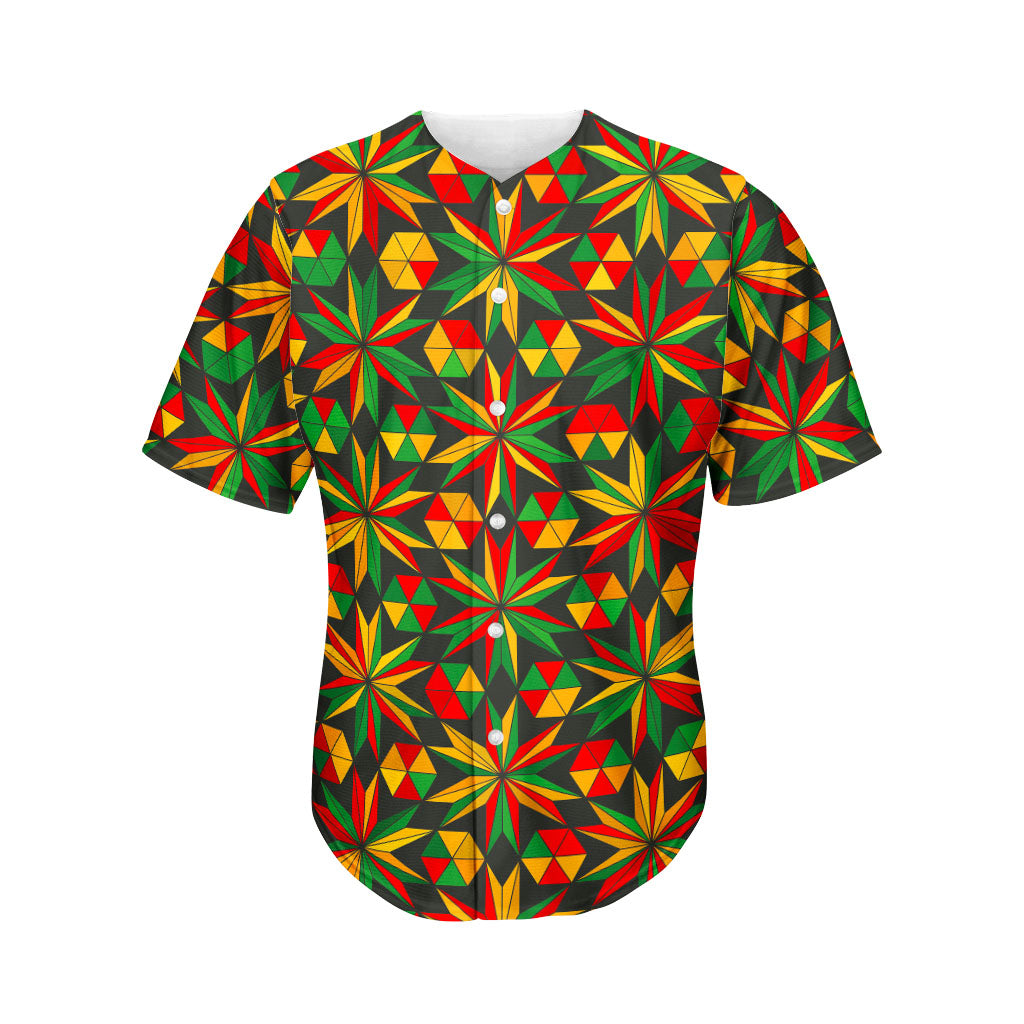 Abstract Geometric Reggae Pattern Print Men's Baseball Jersey