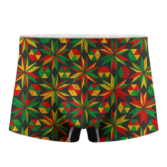 Abstract Geometric Reggae Pattern Print Men's Boxer Briefs