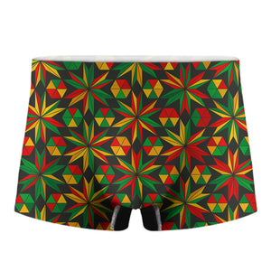 Abstract Geometric Reggae Pattern Print Men's Boxer Briefs