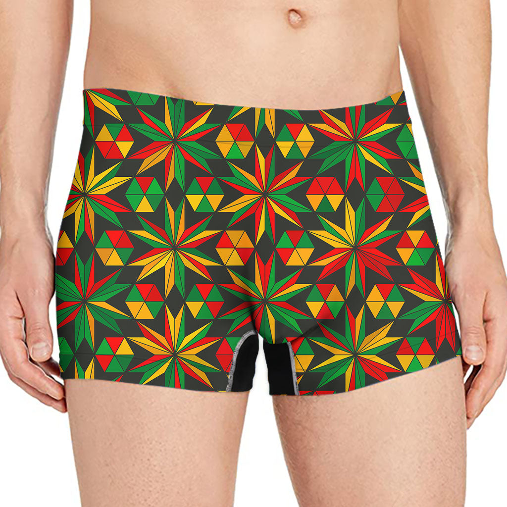 Abstract Geometric Reggae Pattern Print Men's Boxer Briefs