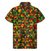 Abstract Geometric Reggae Pattern Print Men's Short Sleeve Shirt