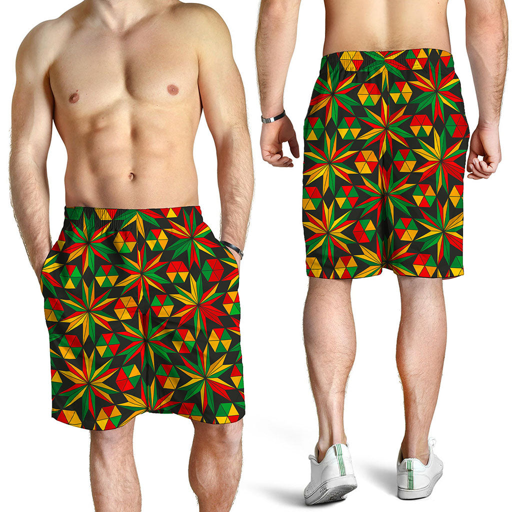 Abstract Geometric Reggae Pattern Print Men's Shorts