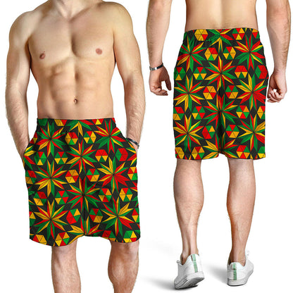 Abstract Geometric Reggae Pattern Print Men's Shorts