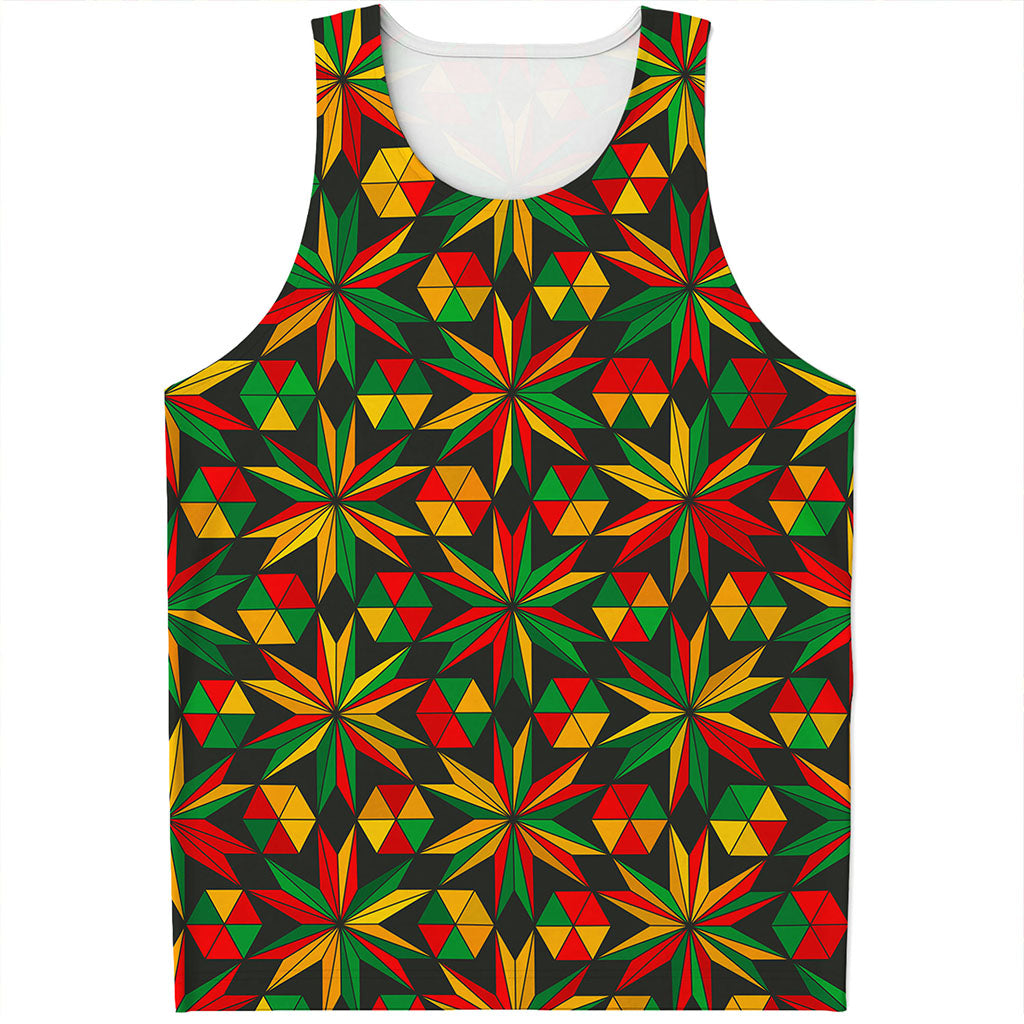 Abstract Geometric Reggae Pattern Print Men's Tank Top