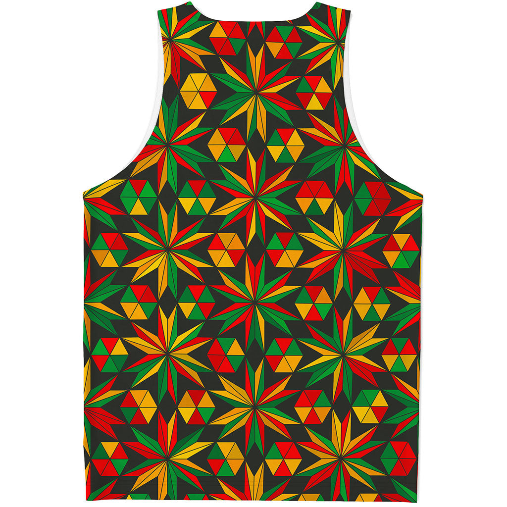 Abstract Geometric Reggae Pattern Print Men's Tank Top