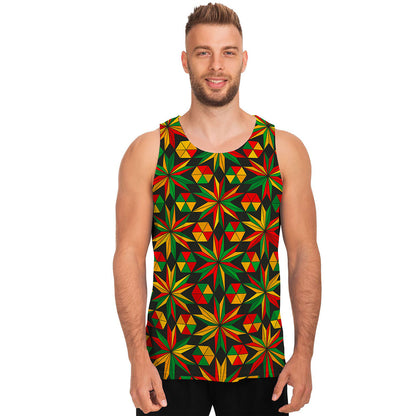 Abstract Geometric Reggae Pattern Print Men's Tank Top
