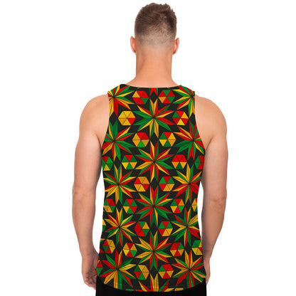 Abstract Geometric Reggae Pattern Print Men's Tank Top