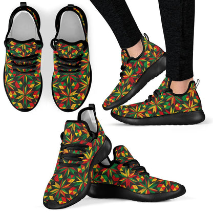 Abstract Geometric Reggae Pattern Print Mesh Knit Shoes GearFrost