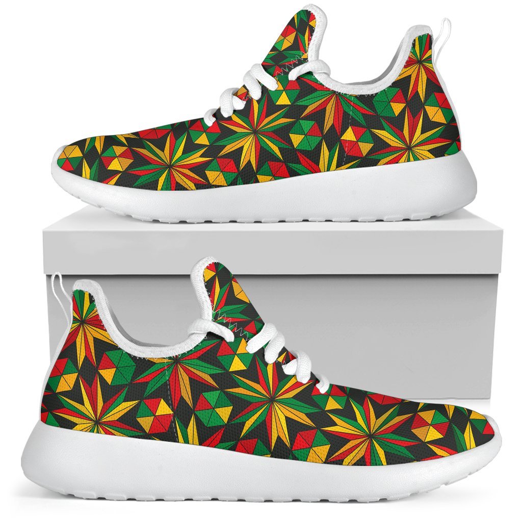 Abstract Geometric Reggae Pattern Print Mesh Knit Shoes GearFrost