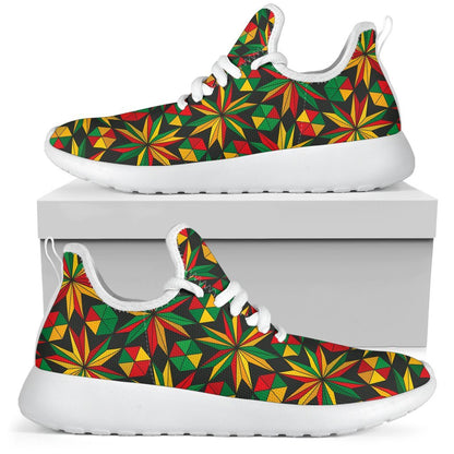 Abstract Geometric Reggae Pattern Print Mesh Knit Shoes GearFrost