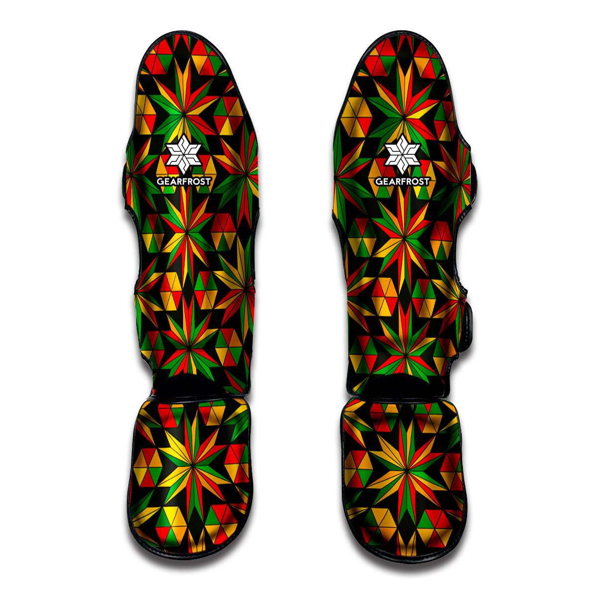 Abstract Geometric Reggae Pattern Print Muay Thai Shin Guard