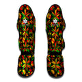 Abstract Geometric Reggae Pattern Print Muay Thai Shin Guards
