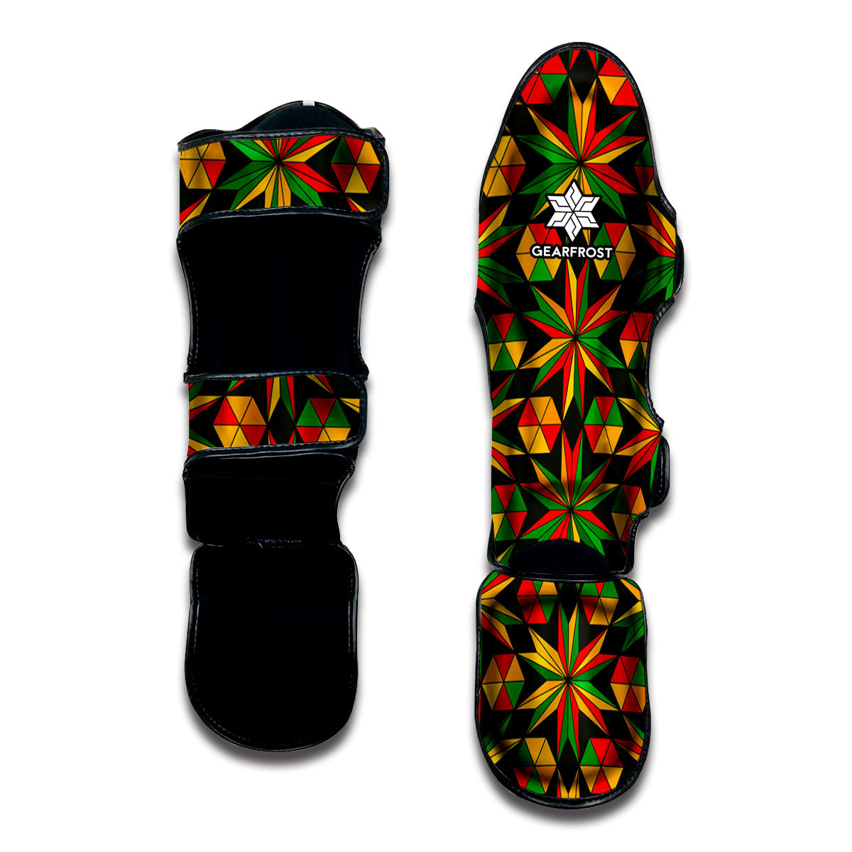 Abstract Geometric Reggae Pattern Print Muay Thai Shin Guard
