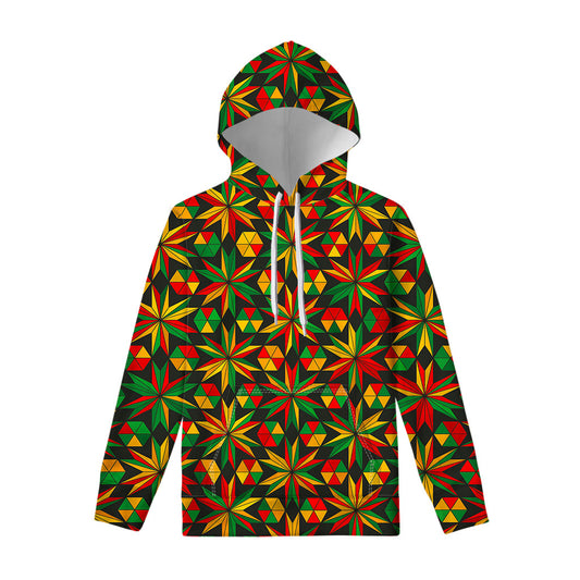 Abstract Geometric Reggae Pattern Print Pullover Hoodie