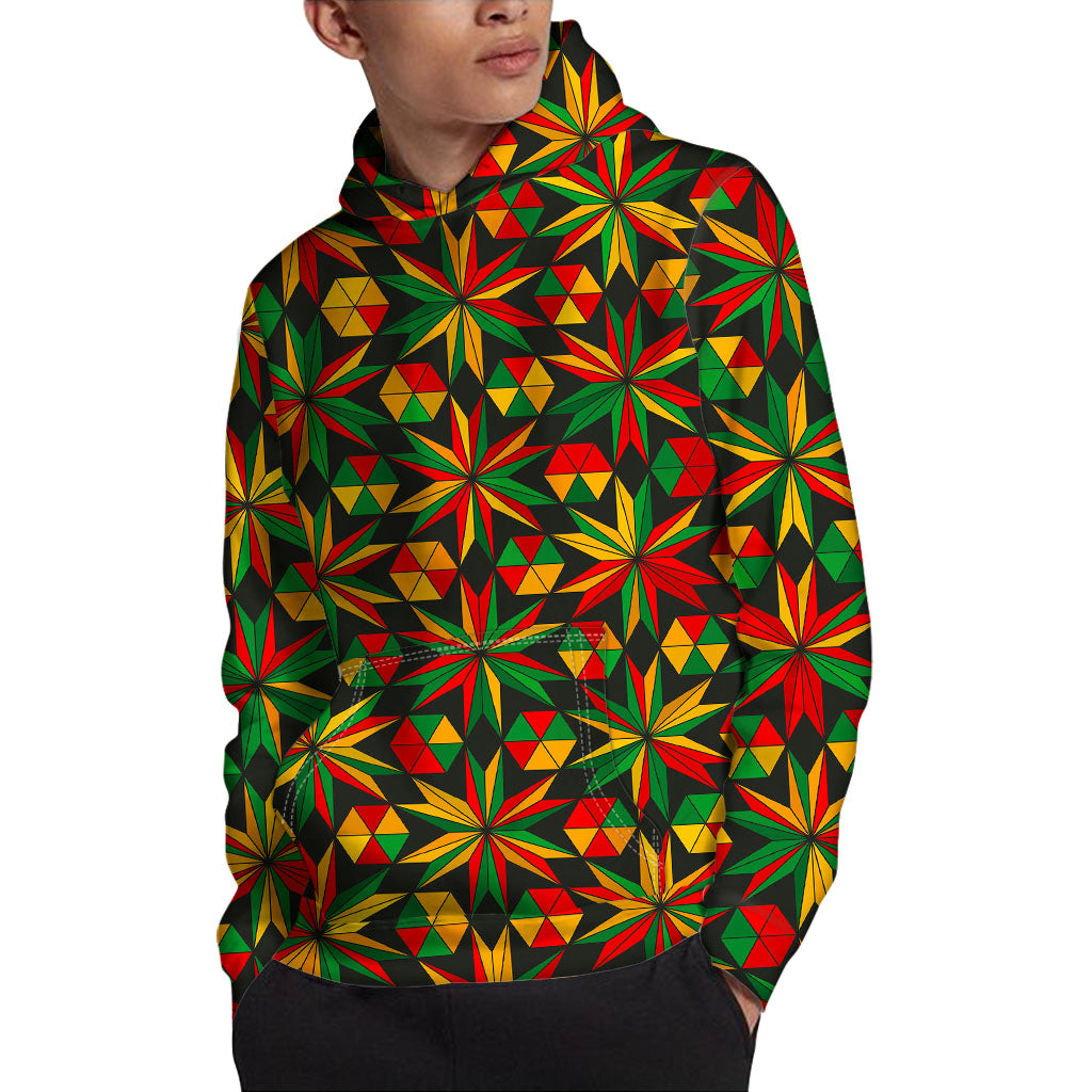 Abstract Geometric Reggae Pattern Print Pullover Hoodie