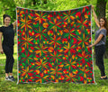 Abstract Geometric Reggae Pattern Print Quilt