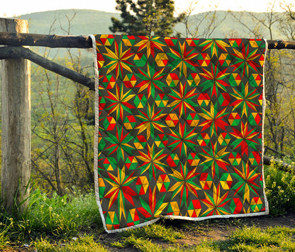 Abstract Geometric Reggae Pattern Print Quilt
