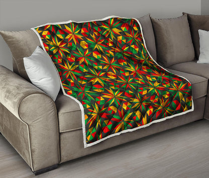 Abstract Geometric Reggae Pattern Print Quilt
