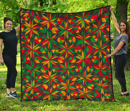 Abstract Geometric Reggae Pattern Print Quilt