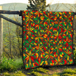 Abstract Geometric Reggae Pattern Print Quilt