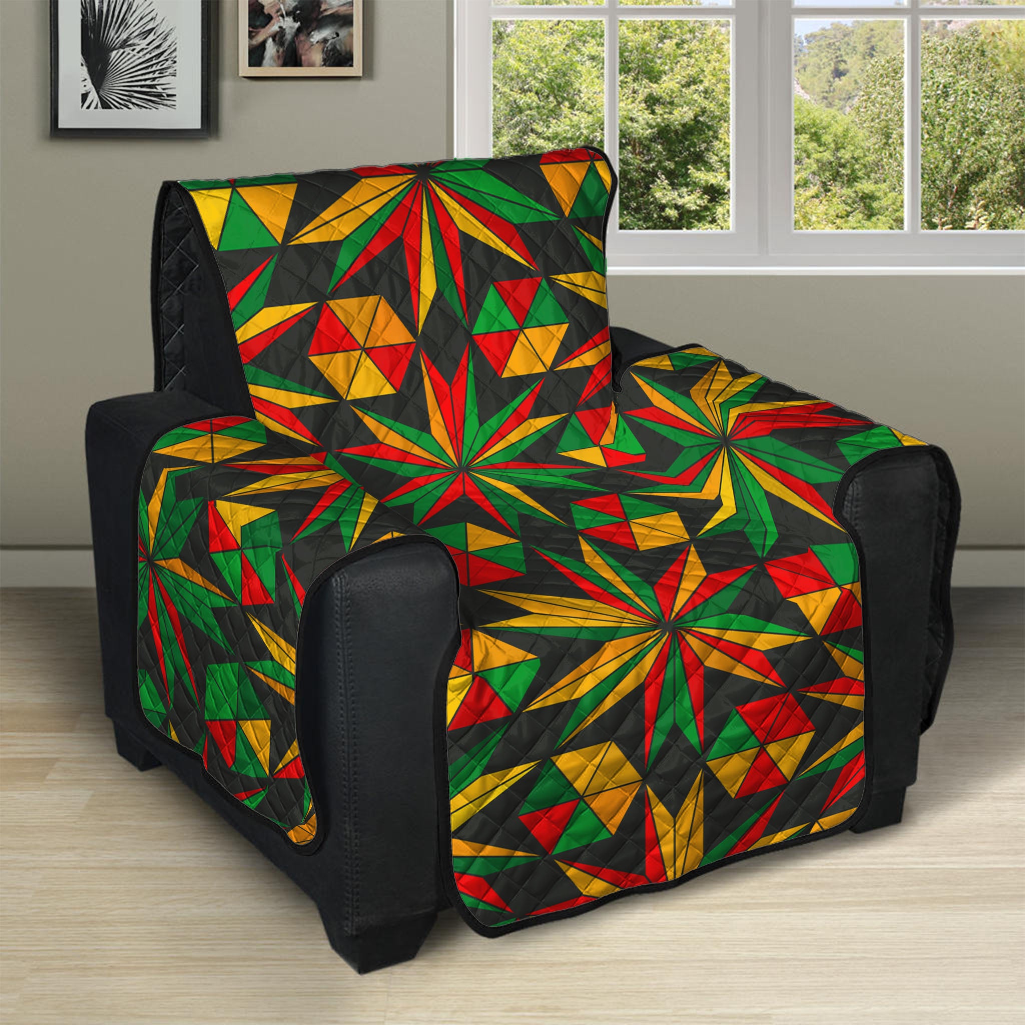 Abstract Geometric Reggae Pattern Print Recliner Protector