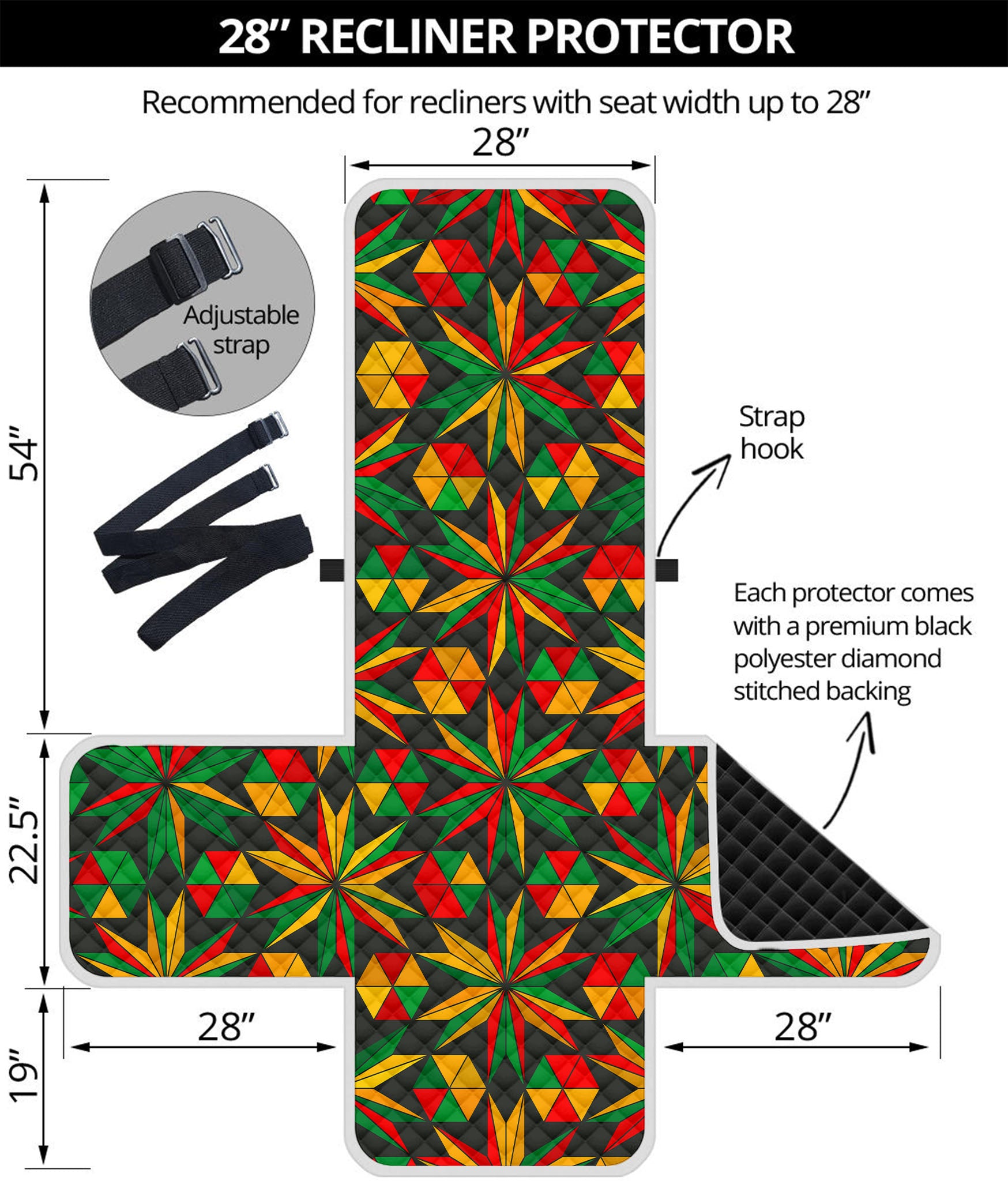 Abstract Geometric Reggae Pattern Print Recliner Protector