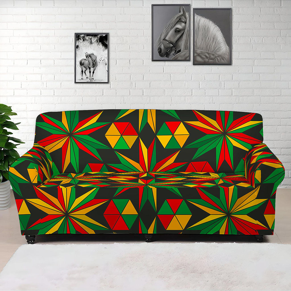Abstract Geometric Reggae Pattern Print Sofa Cover