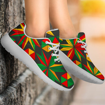Abstract Geometric Reggae Pattern Print Sport Shoes GearFrost