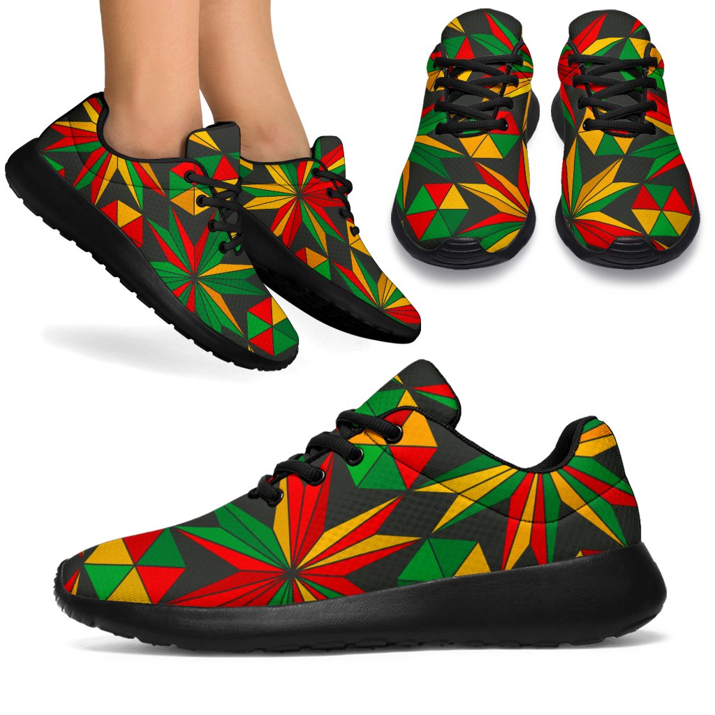 Abstract Geometric Reggae Pattern Print Sport Shoes GearFrost