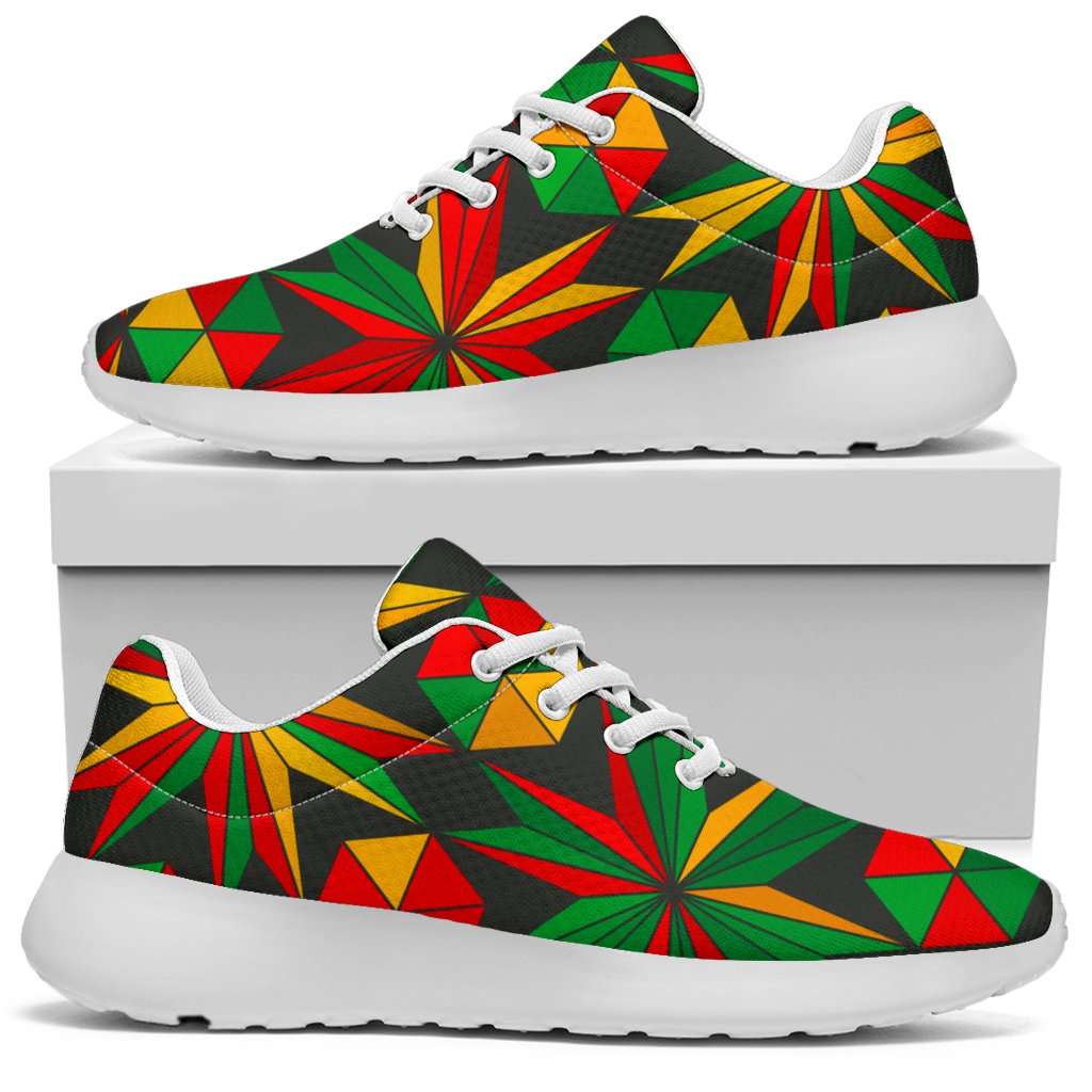 Abstract Geometric Reggae Pattern Print Sport Shoes GearFrost