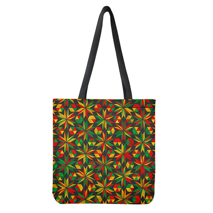 Abstract Geometric Reggae Pattern Print Tote Bag