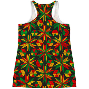 Abstract Geometric Reggae Pattern Print Women's Racerback Tank Top