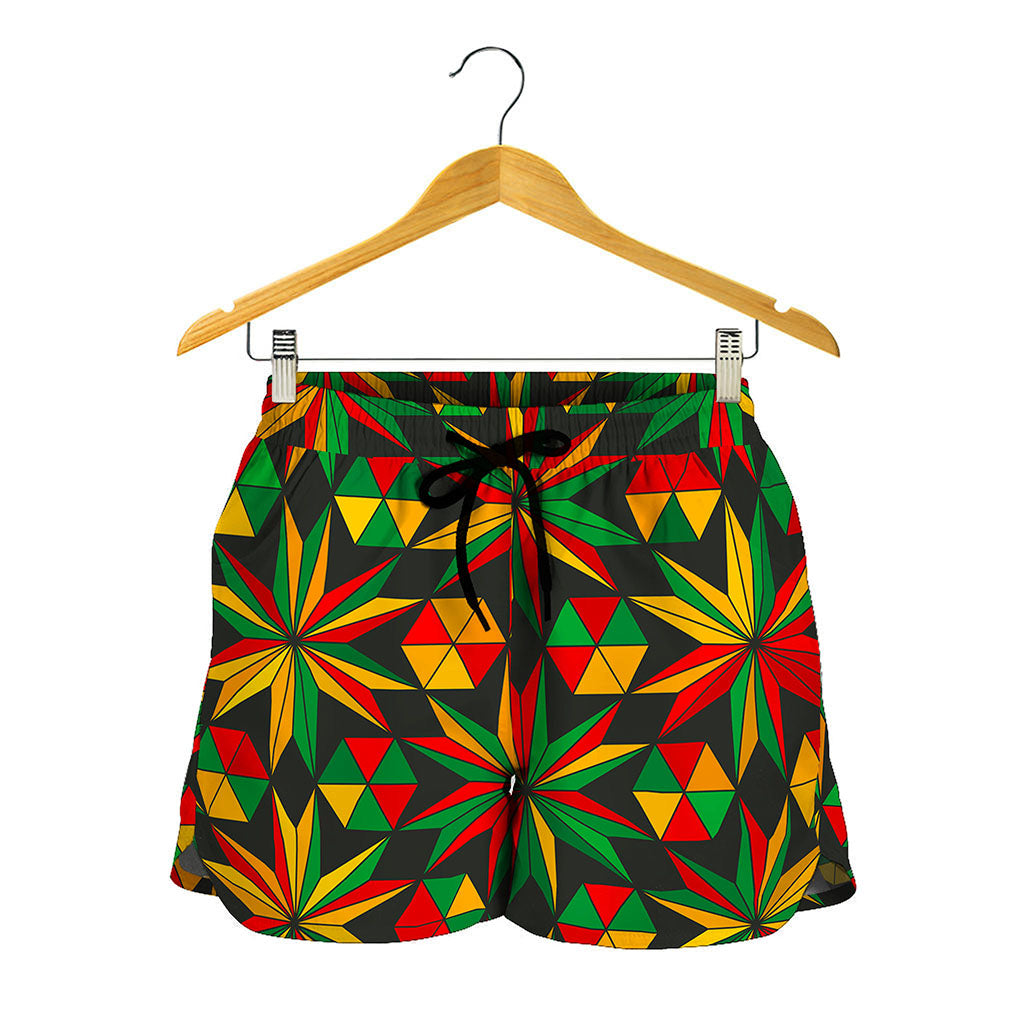 Abstract Geometric Reggae Pattern Print Women's Shorts