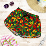 Abstract Geometric Reggae Pattern Print Women's Shorts