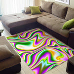 Abstract Holographic Liquid Trippy Print Area Rug GearFrost