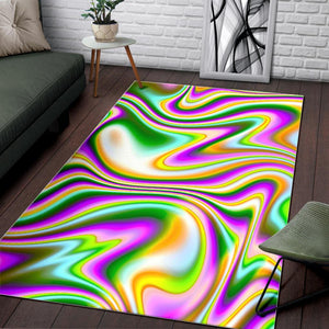 Abstract Holographic Liquid Trippy Print Area Rug GearFrost