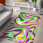 Abstract Holographic Liquid Trippy Print Area Rug GearFrost