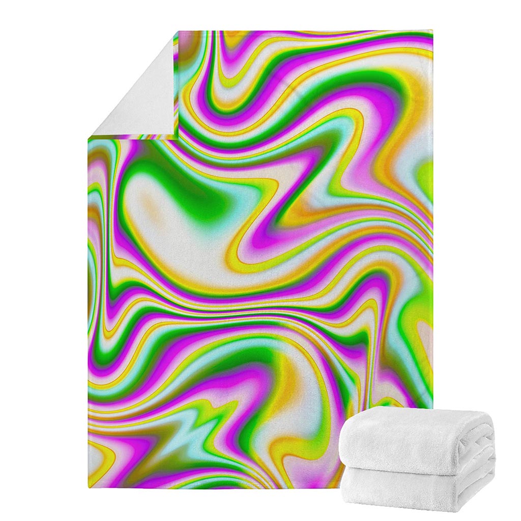 Abstract Holographic Liquid Trippy Print Blanket
