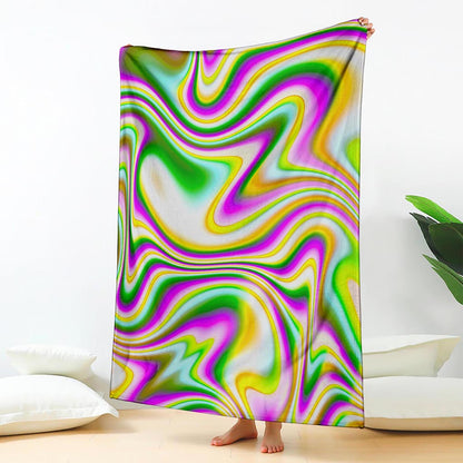 Abstract Holographic Liquid Trippy Print Blanket