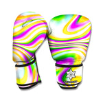 Abstract Holographic Liquid Trippy Print Boxing Gloves