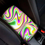 Abstract Holographic Liquid Trippy Print Car Center Console Cover