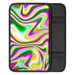 Abstract Holographic Liquid Trippy Print Car Center Console Cover