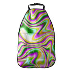 Abstract Holographic Liquid Trippy Print Car Seat Organizers