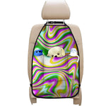Abstract Holographic Liquid Trippy Print Car Seat Organizers