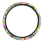 Abstract Holographic Liquid Trippy Print Car Steering Wheel Cover