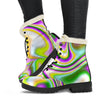 Abstract Holographic Liquid Trippy Print Comfy Boots GearFrost