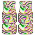 Abstract Holographic Liquid Trippy Print Front and Back Car Floor Mats