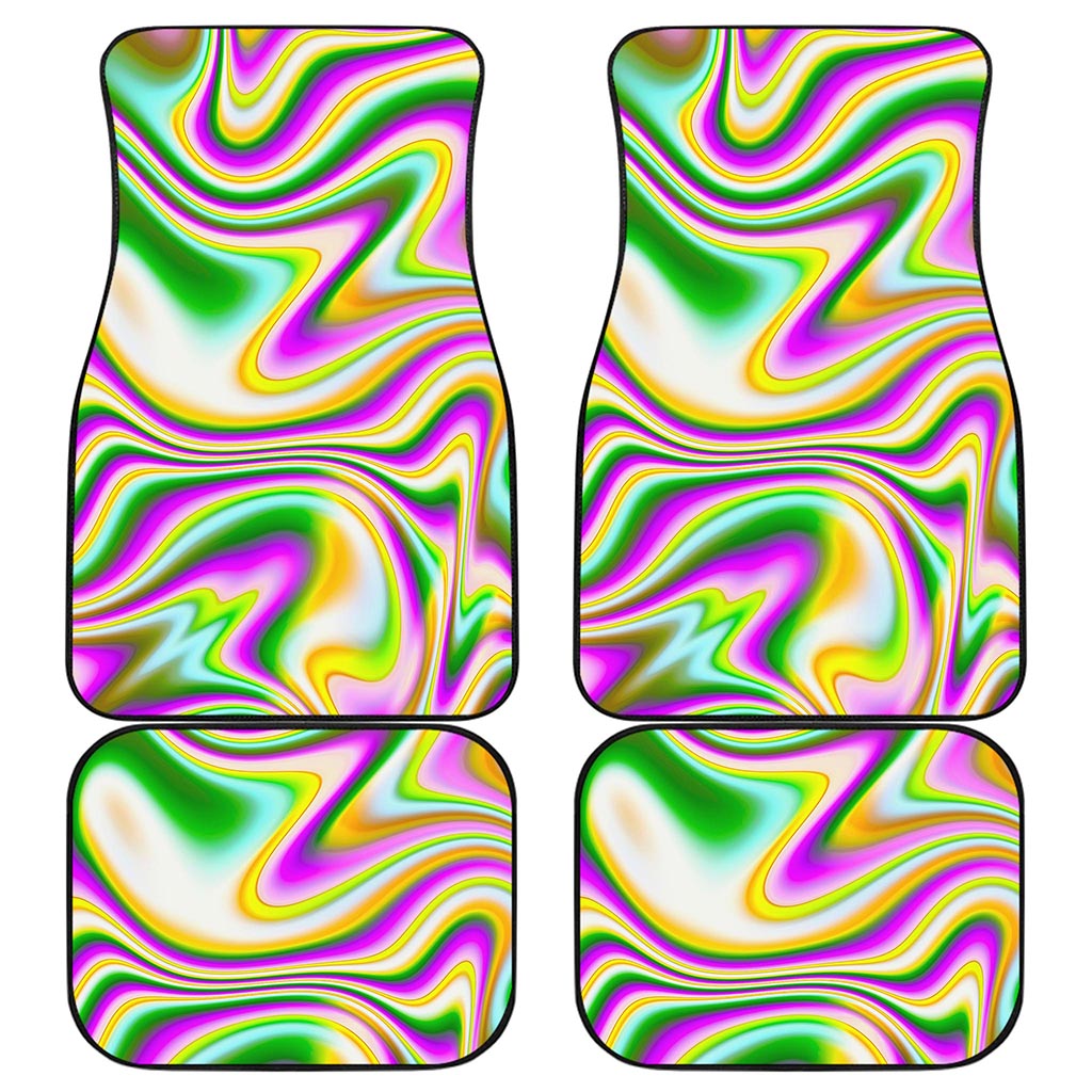 Abstract Holographic Liquid Trippy Print Front and Back Car Floor Mats