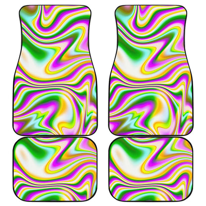 Abstract Holographic Liquid Trippy Print Front and Back Car Floor Mats